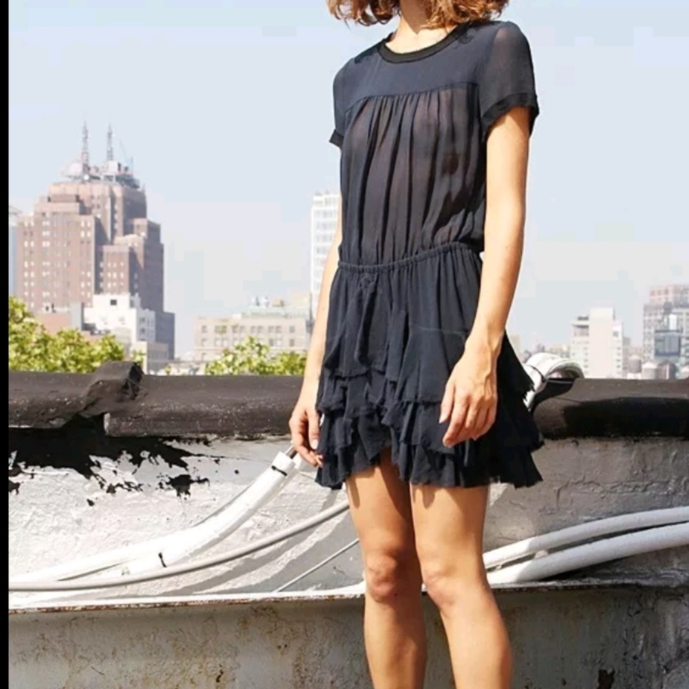 NWOT ISABEL MARANT ETOILE "Jabeth" Silk Ruffle Tier Dress